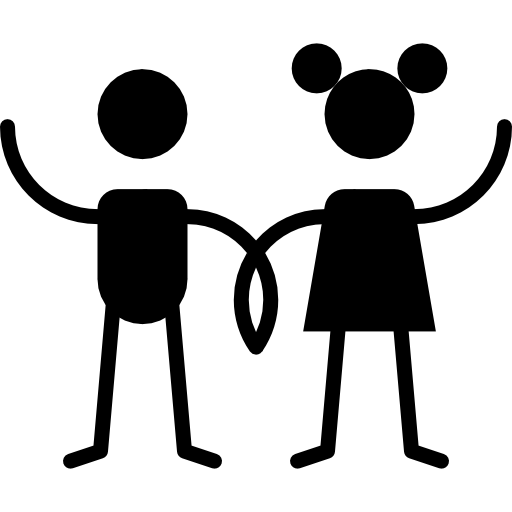 dos figuras de personas con las manos entrelazadas