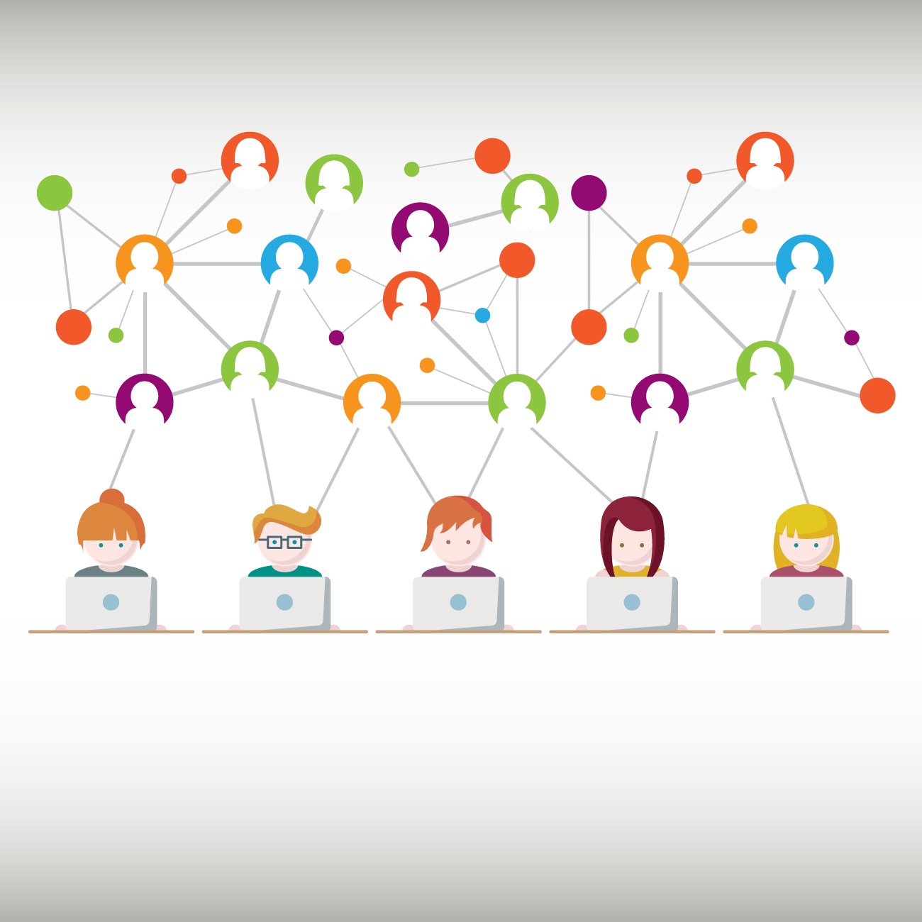 una decena de imágenes de con perfil de persona comunicándose